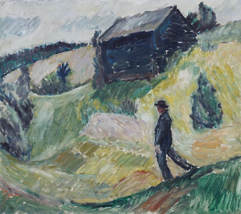 Henrik Sørensen | Mann ved løe (1912) | MutualArt