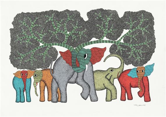 Rajendra Kumar Shyam | Untitled (Gond Art) | MutualArt
