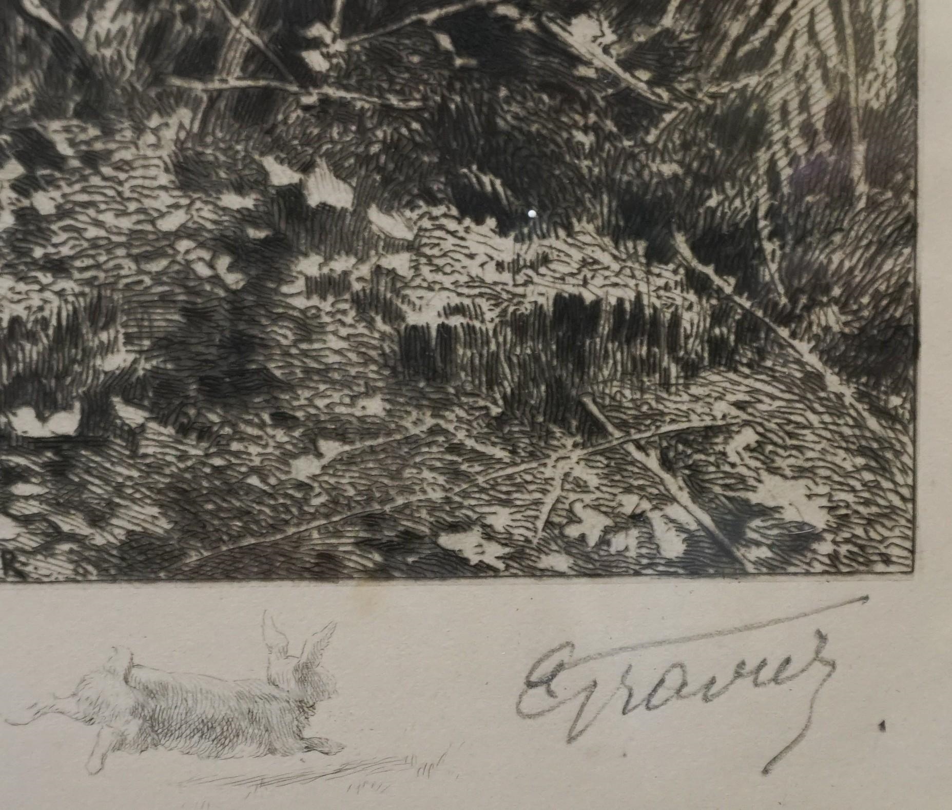 Artwork by James Edward Grace, Alexandre Gravier, Forest Clearing, Made of Etching