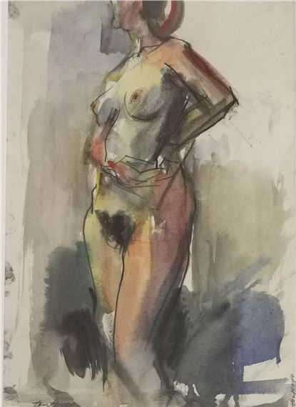 Nu les mains sur les hanches