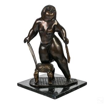 Robust woman, posing with chair - Fernando Botero