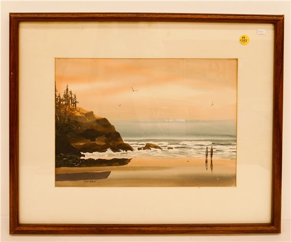 Tom Talbot | Tom Talbot Coastal Scene Watercolor Framed- 17x21 ...