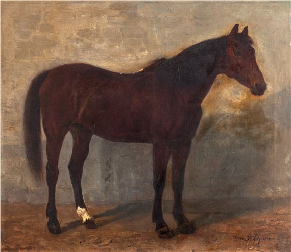 Bay horse by Jeanne d'Espiennes, 1881
