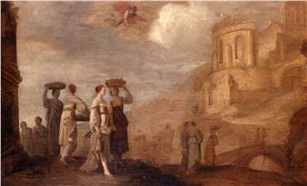 Landscape with Mercury appearing to Aglauro and Erse - Balthasar van der Veen