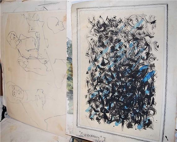 A box of assorted loose sketches