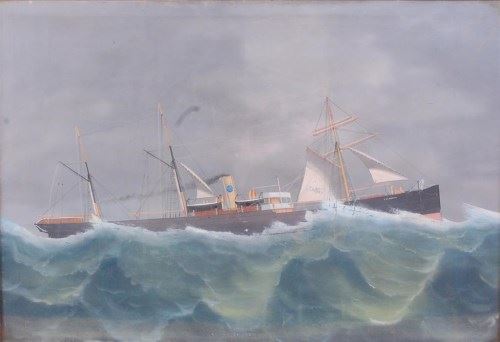 Neapolitan School | 19th century Neapolitan school - The SS Calabria in ...