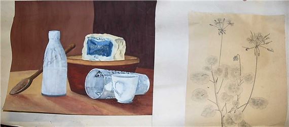 A box of assorted loose artworks