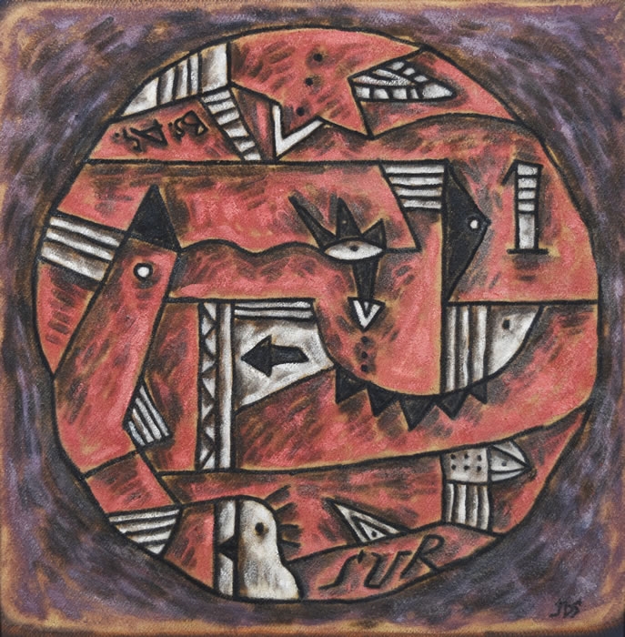 Artwork by Jorge Della Sala, MUNDO ROJO, Made of Mixed technique on hardboard