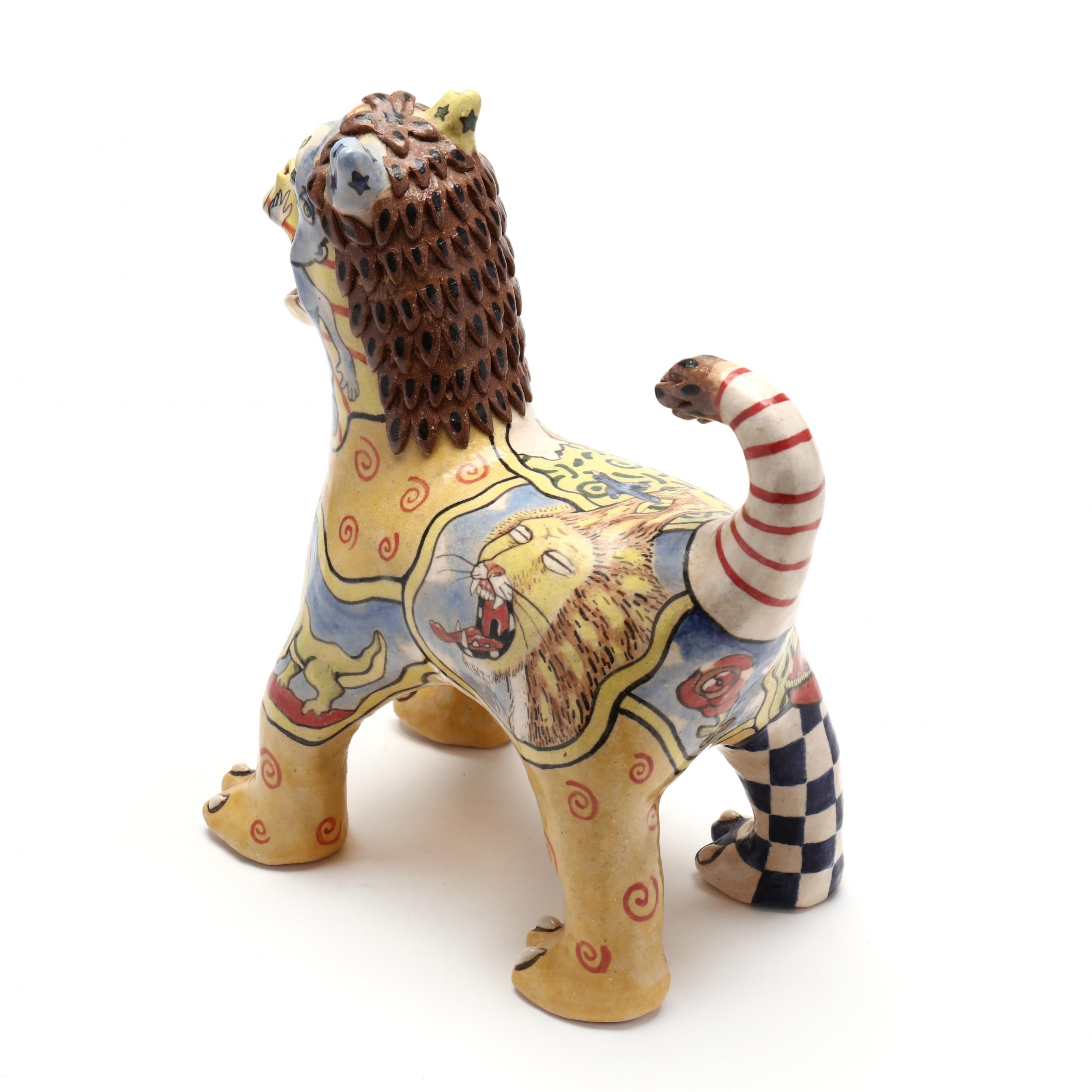 Stacy Lambert Folk Art Lion MutualArt