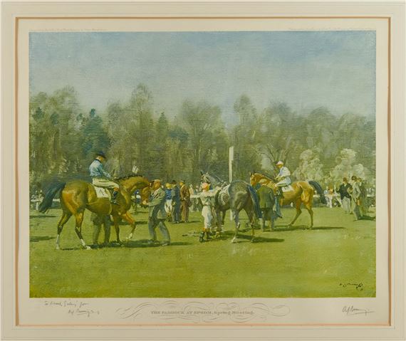 The Paddock at Epsom, Spring Meeting by Sir Alfred James Munnings
