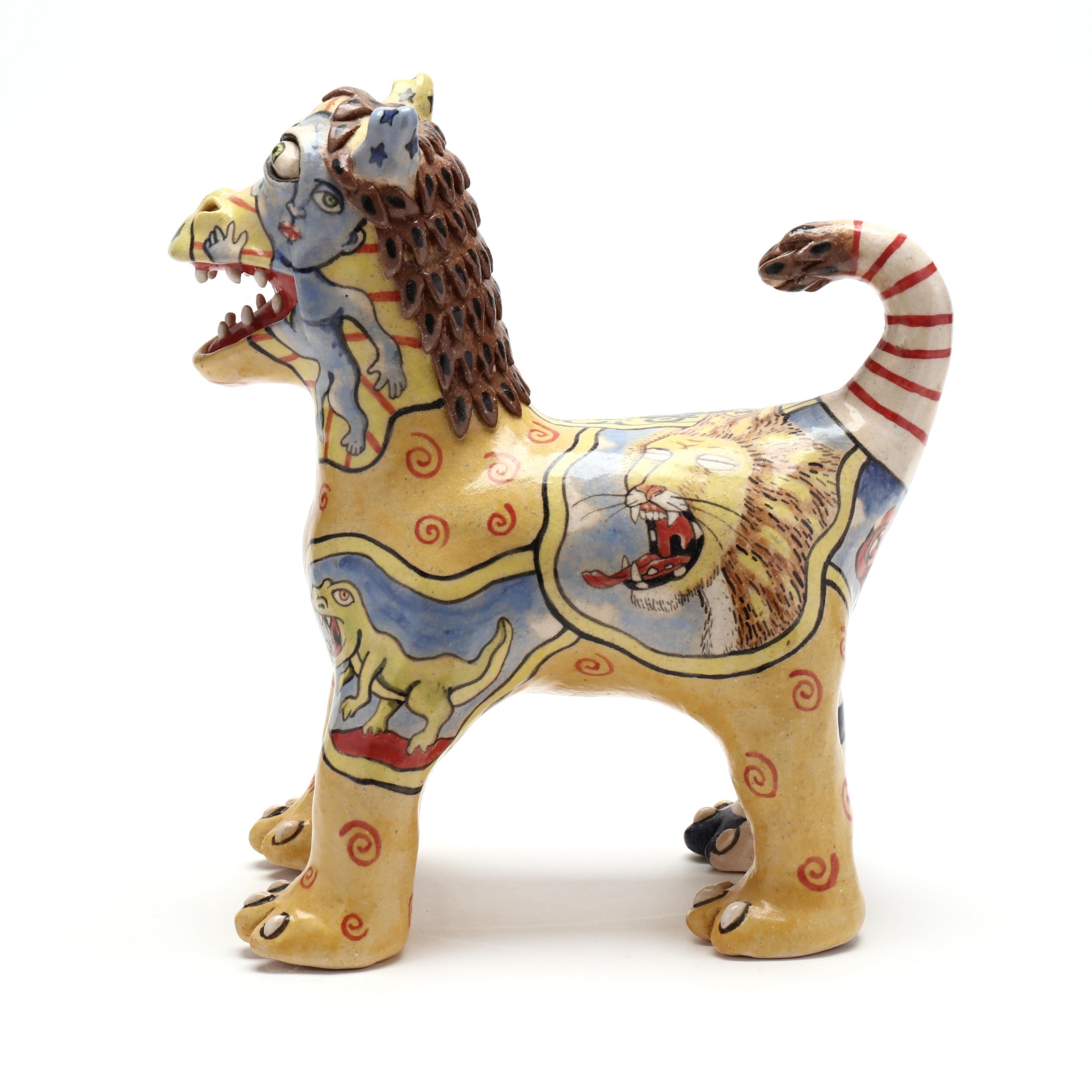 Stacy Lambert Folk Art Lion MutualArt