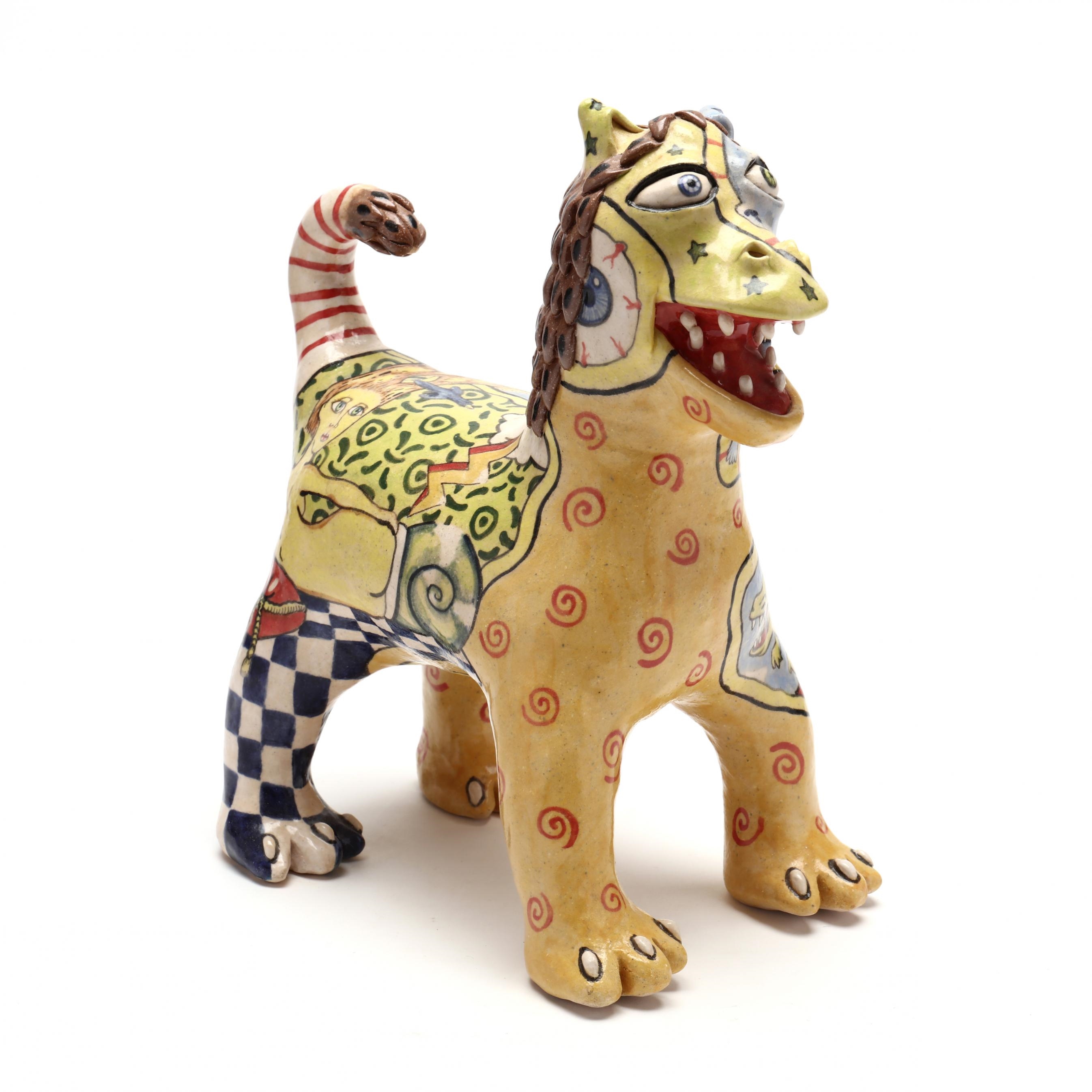 Stacy Lambert Folk Art Lion MutualArt