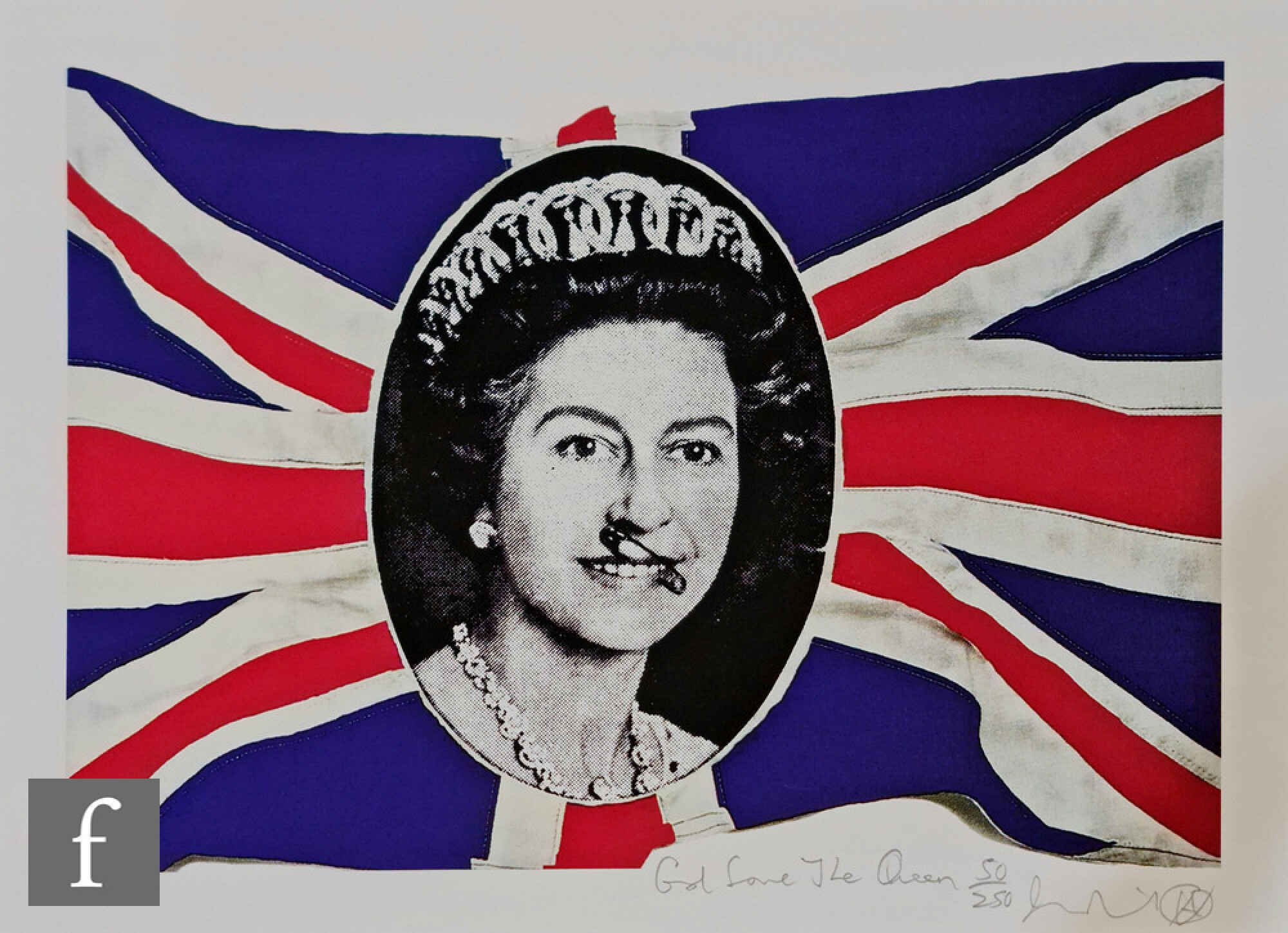 Artwork by Jamie Reid, Jamie Reid - An original Sex Pistols God Save the Queen poster, Made of poster