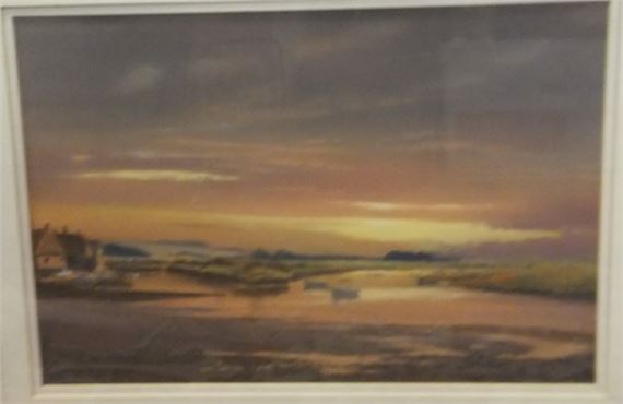 Estuary art sunset by Tony Garner