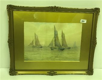 Sailboats on Estuary - Robert Allensmore Lowe