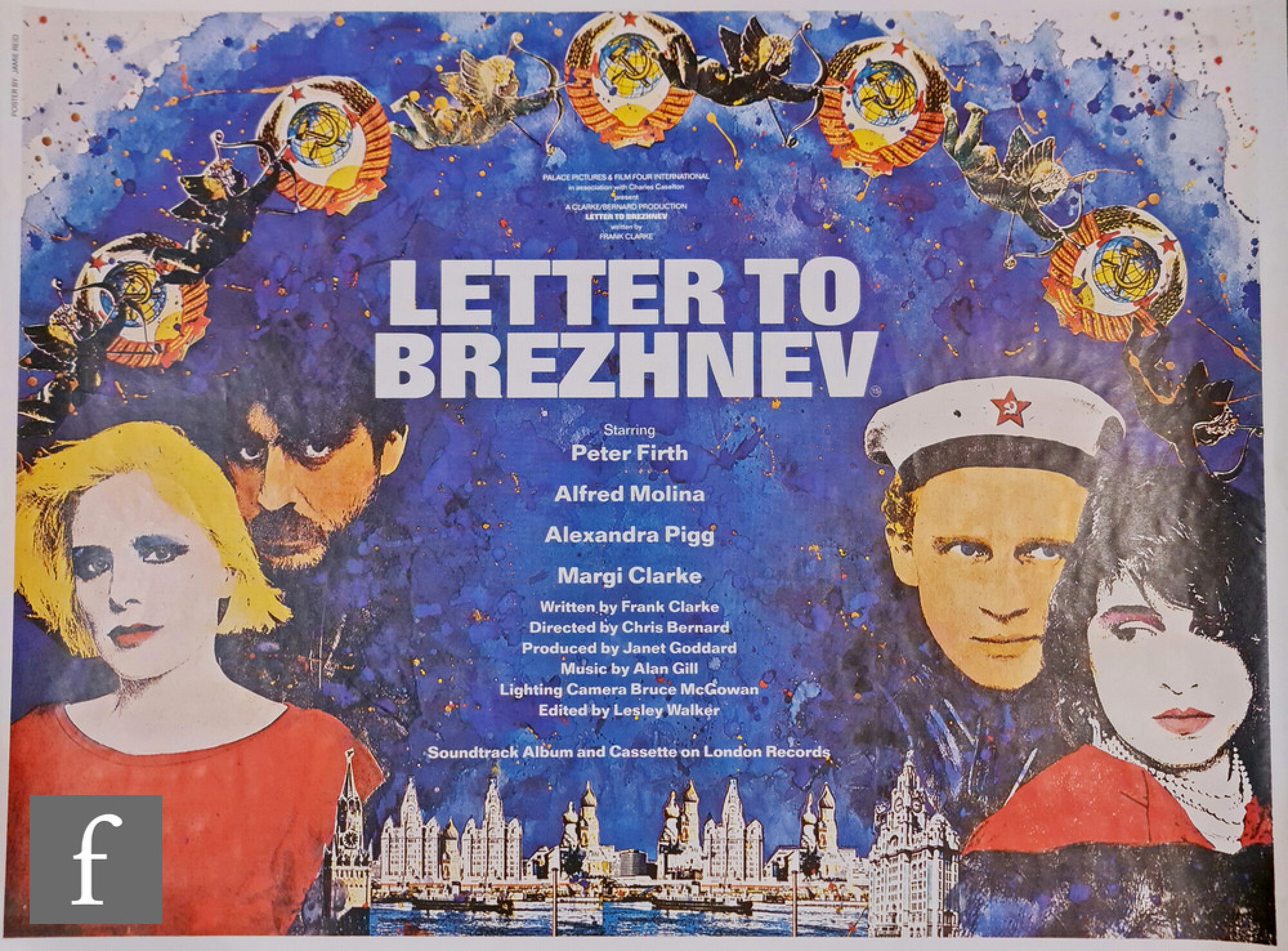 An original 1985 Letter To Brezhnev British UK Quad film poster