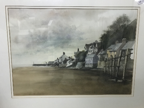 Ken Messer | Aberdovey a coastal scene with houses, watercolour, signed ...