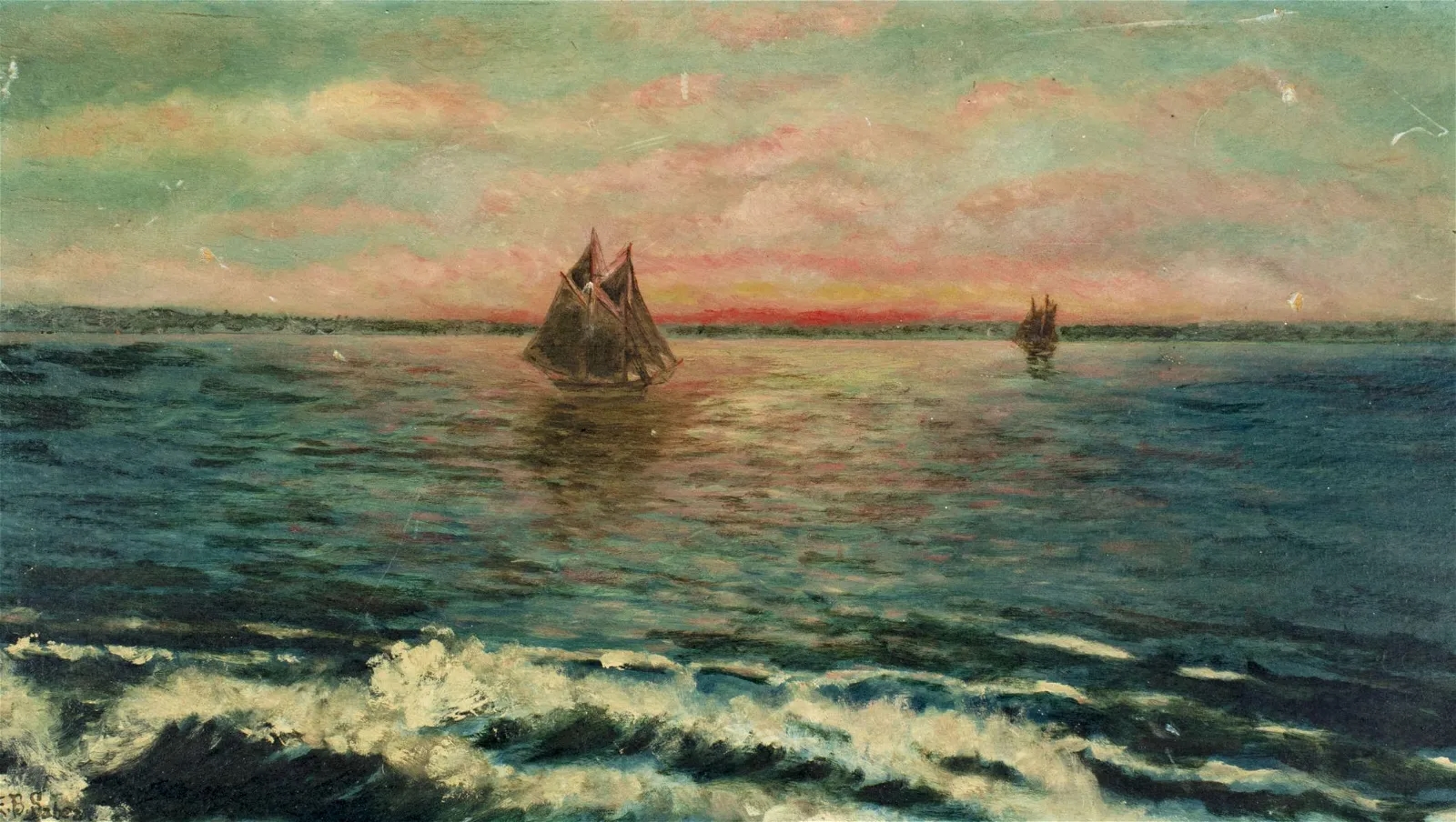 American School, 18th Century | Seascape with Sail Ships | MutualArt