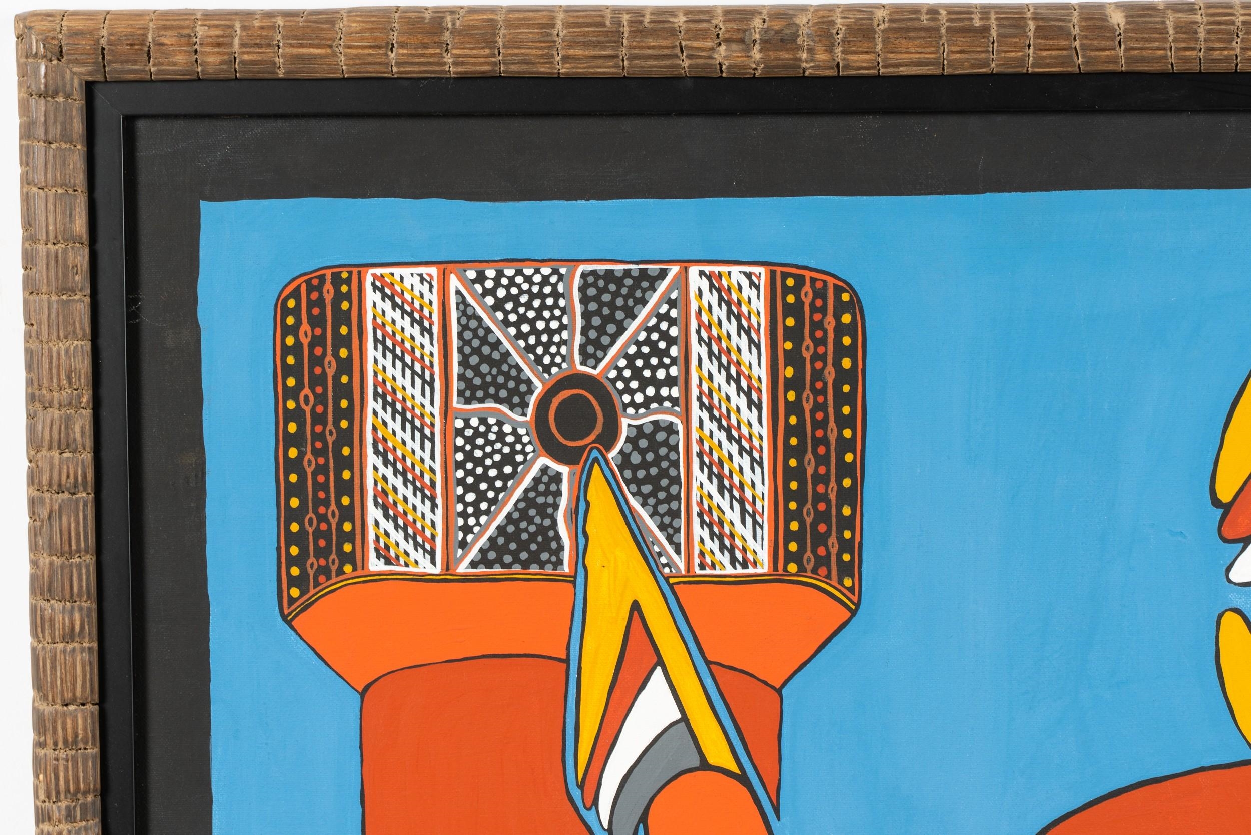 Artwork by Fiona Puruntatameri, Pukamani Poles & Numariyaka, Made of Acrylic on canvas