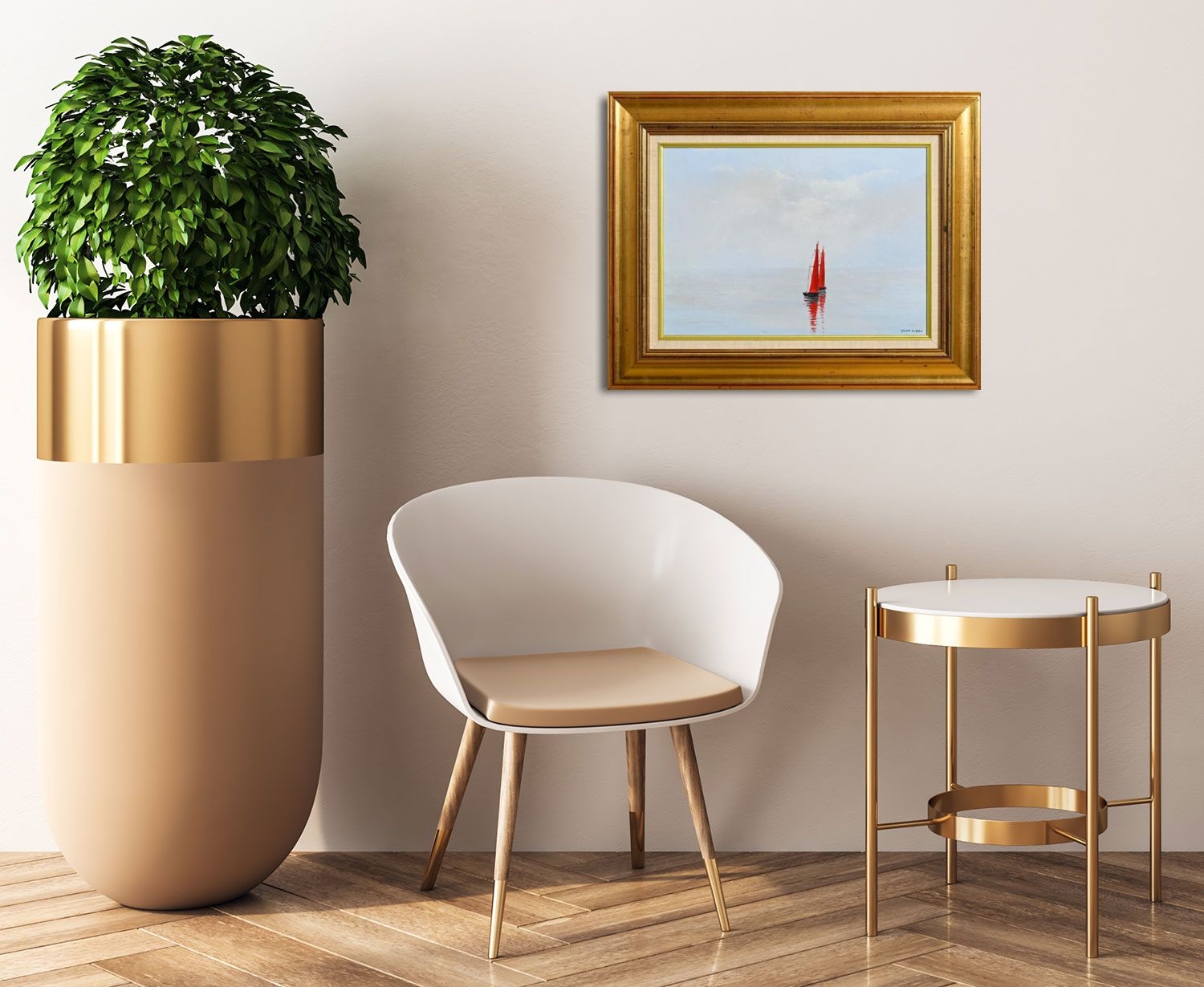 Artwork by Saint-alban, Promenade Sur Mer (1997), Made of oil on canvas