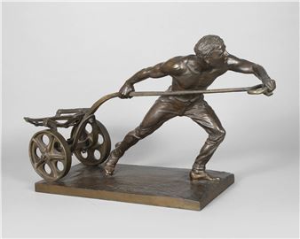 Arbeiter mit Karren - Christian August Hagen