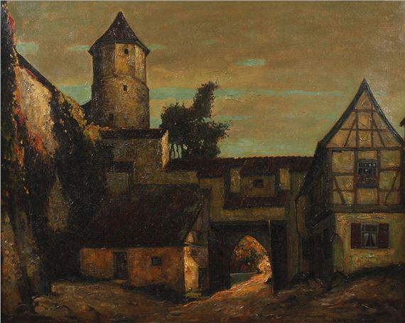 Altstadtwinkel mit Stadttor by Adolf Frey-Moock, um 1940