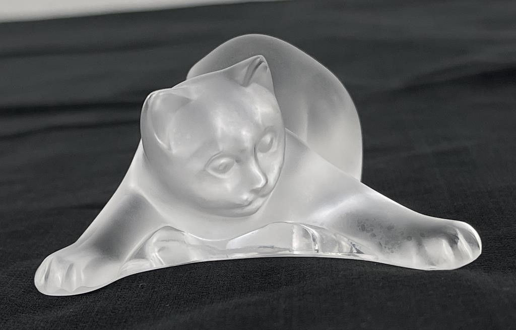 Maison Lalique Lalique Crystal Glass Figurine Cat MutualArt