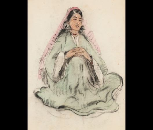 Jeune berbère assise by Adrien Jean Le Mayeur de Merprés