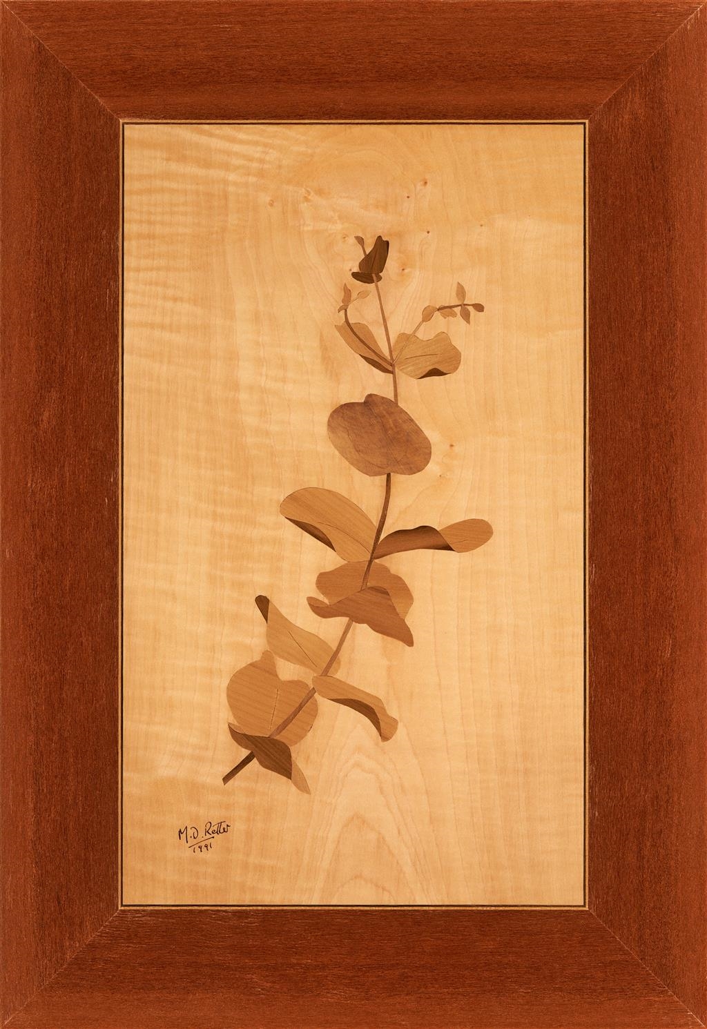 Artwork by Michael Retter, Eucalyptus Gummifera; Eucalyptus Cinerea, Made of marquetry timber panels