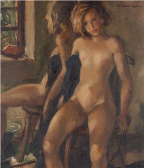 HL Stradiot Bougnet (Belgian 1907 - 1953) SEATED NUDE - H. L. Stradiot Bougnet