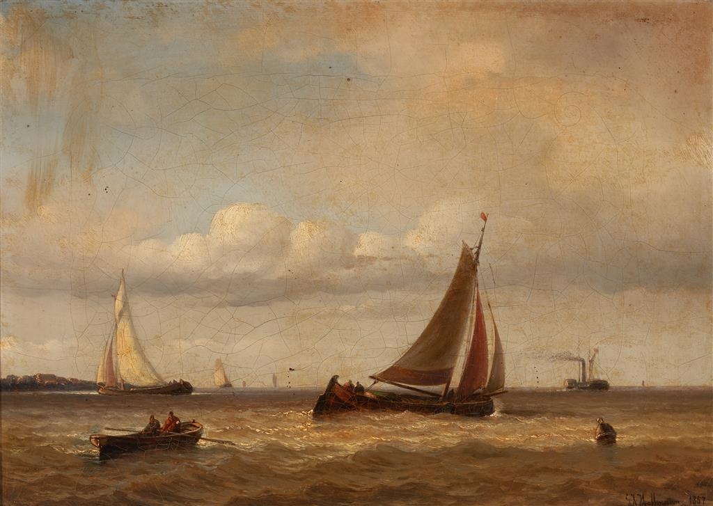 Maritime Scene by Georges Johannes Hoffmann, 1857