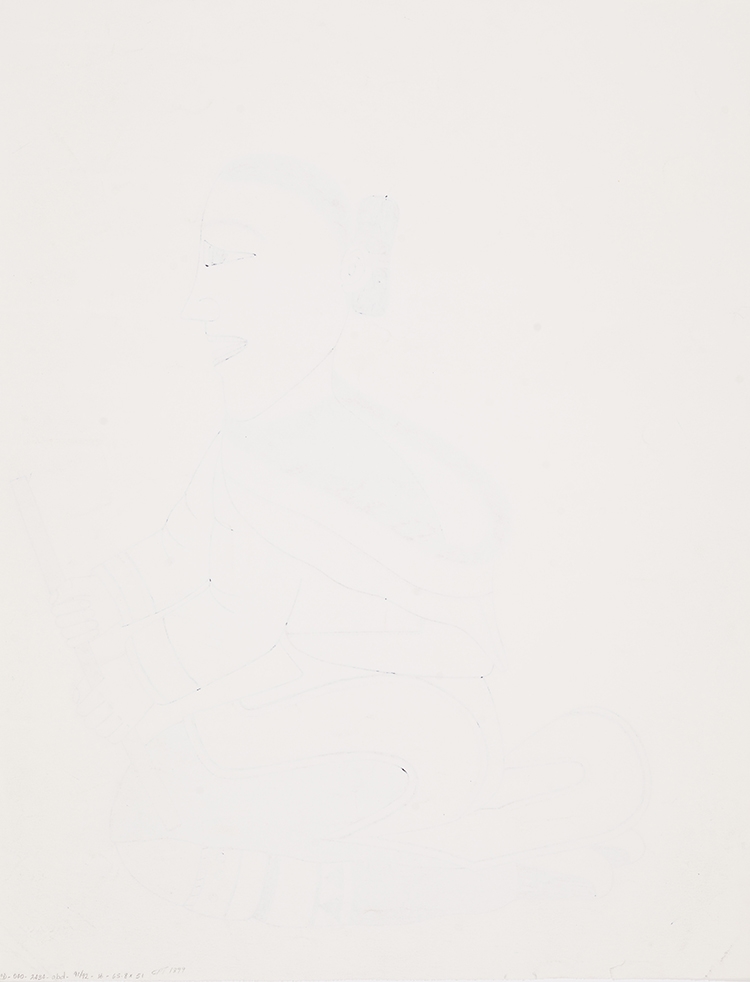 Artwork by Kenojuak Ashevak, Seated Figure, Made of mixed media on paper