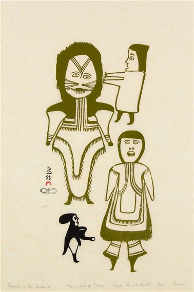 People of the Inland by Jessie Oonark, dated 1961