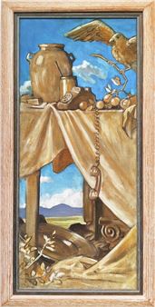 Still Life with Telephone, Urn and Dove' - Sergey Mikhailovich Ushanov