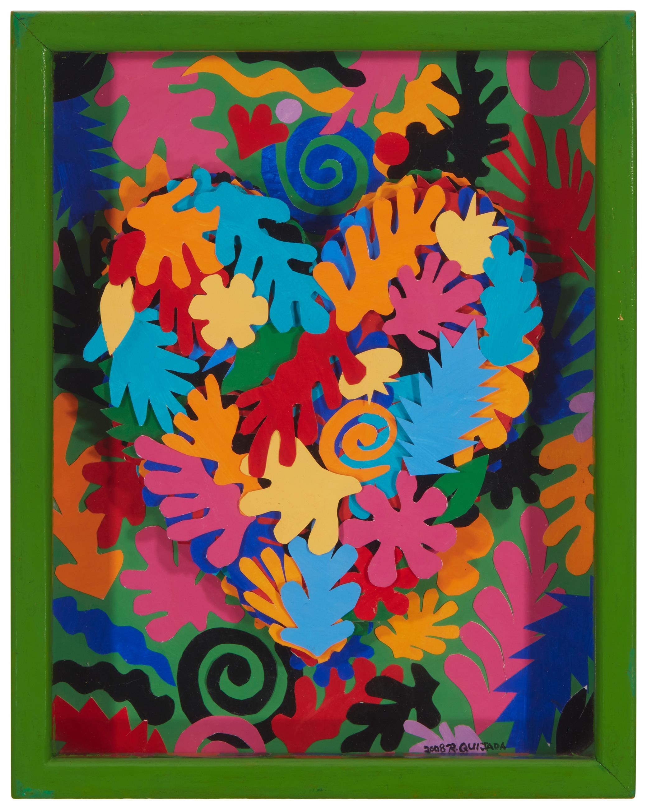 Artwork by Robert Quijada, The Heart Of Henri Matisse, Made of Three-dimensional painted-paper collage