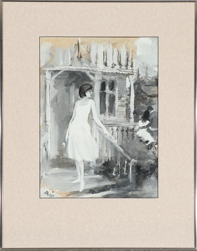 Artwork by Maggi Baaring, Composition with figures, Made of Pen and gouache on paper