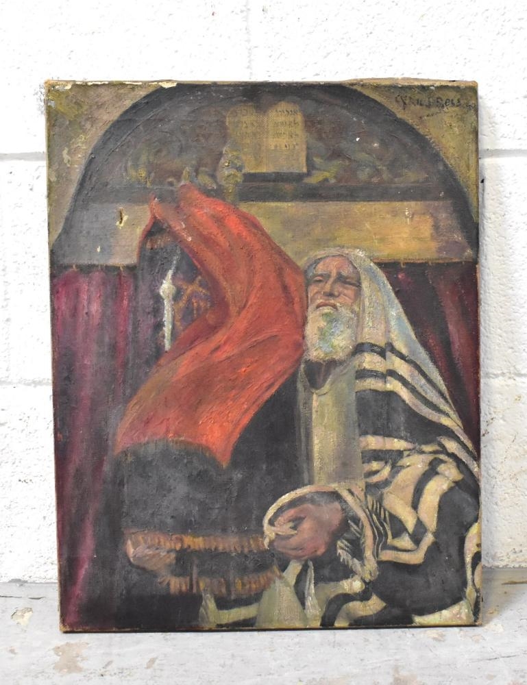 Cyril J. Ross | portrait of a Rabbi in traditional robes | MutualArt