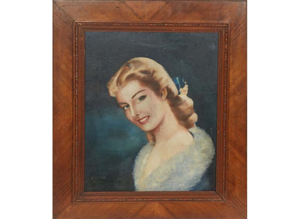 Artwork by E. Peter, Vintage Portrait of a Woman, Made of oil on canvas
