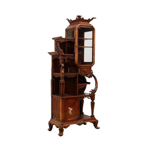 Gabriel Viardot Aesthetic Movement Curio Cabinet by Gabriel Viardot