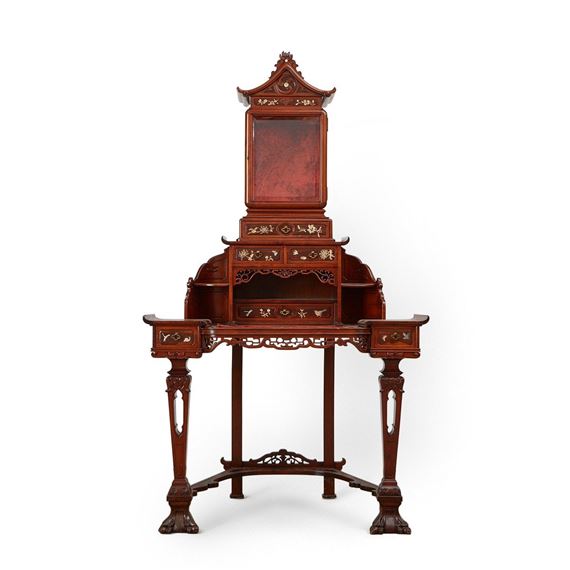 Gabriel Viardot Victorian Chinoiserie Desk by Gabriel Viardot
