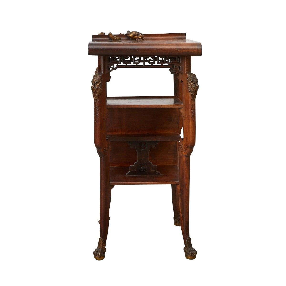 Artwork by Gabriel Viardot, Gabriel Viardot Inlaid Side Table Dragon, Made of bamboo