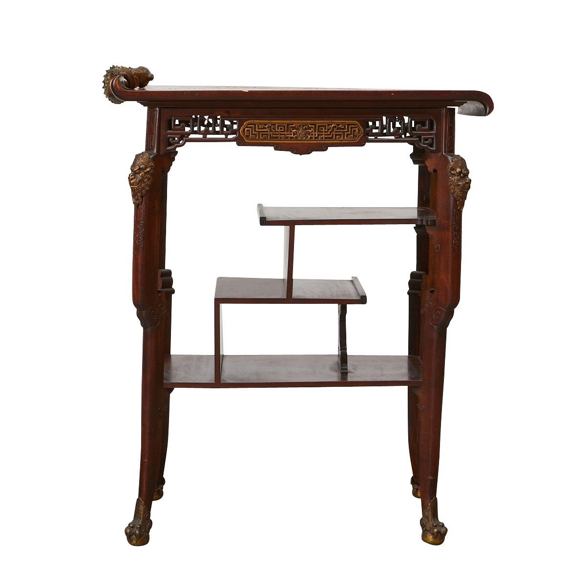 Artwork by Gabriel Viardot, Gabriel Viardot Inlaid Side Table Dragon, Made of bamboo