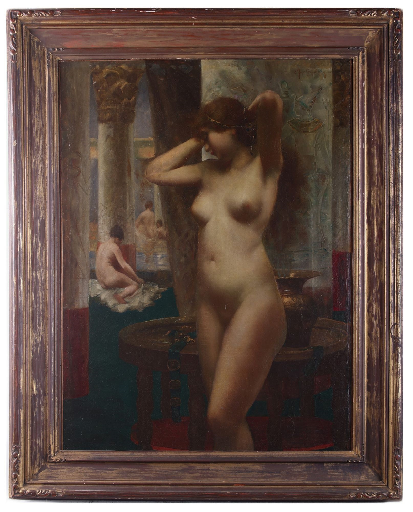 Eugene Ansen Hofman | Nude in Public Bath Painting | MutualArt