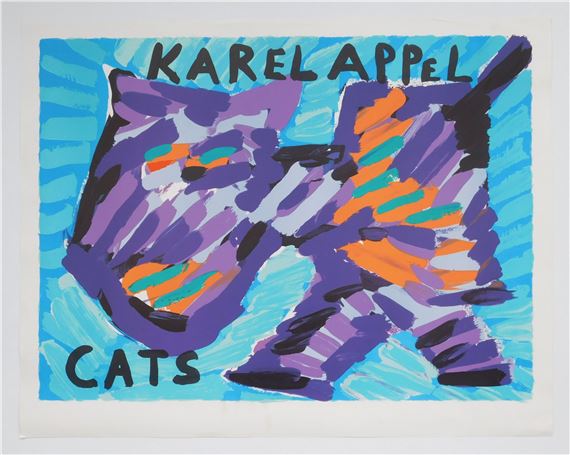 Karel Appel、Les Animaux du Desert、希少画集画 Karel Appel | Cats | MutualArt