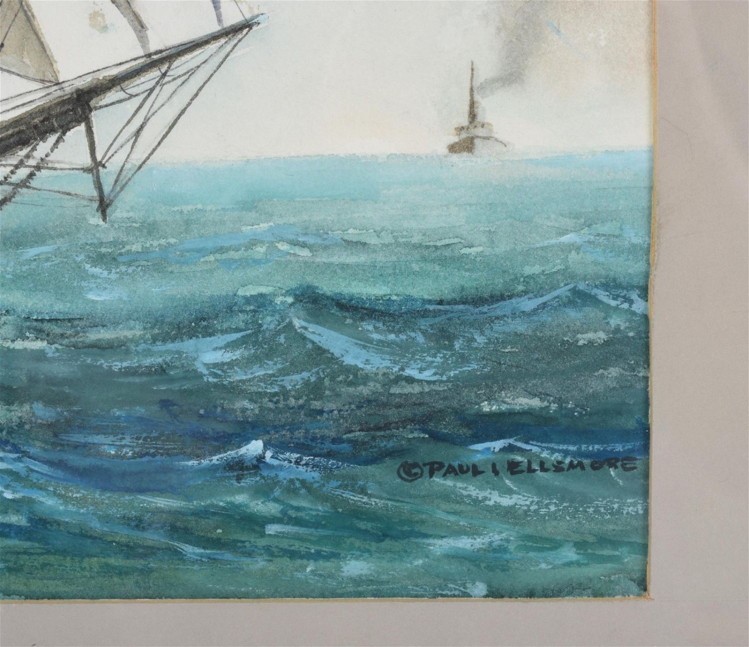 Artwork by Dorothy Ellsmore Paul, Clipper Ship., Made of Watercolor