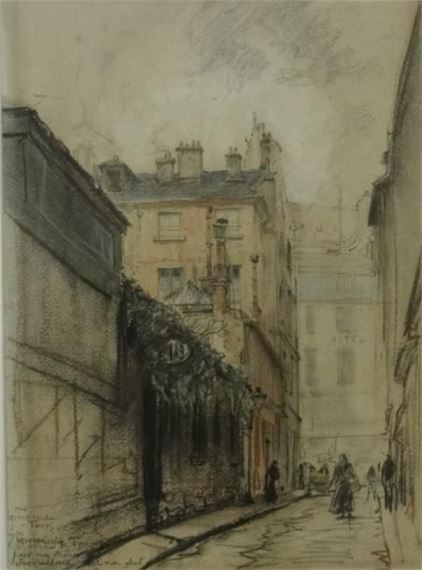 Crayon gras titré, situé et daté 7 février 1914. by Charles Jouas, février 1914