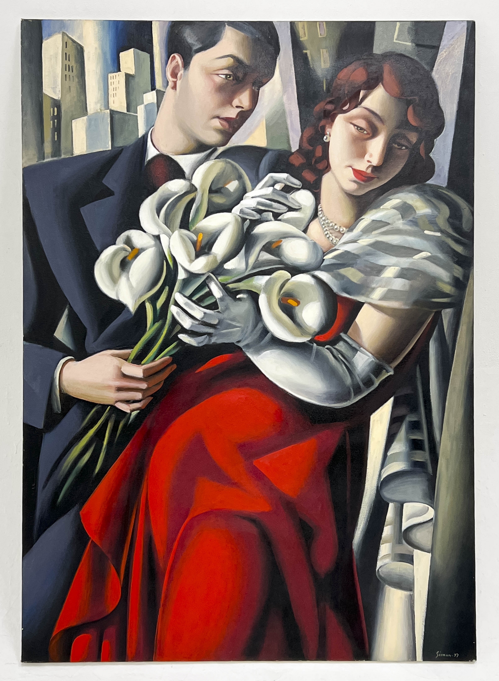 Artwork by Alberto Simon, At the Opening, Made of oil on canvas