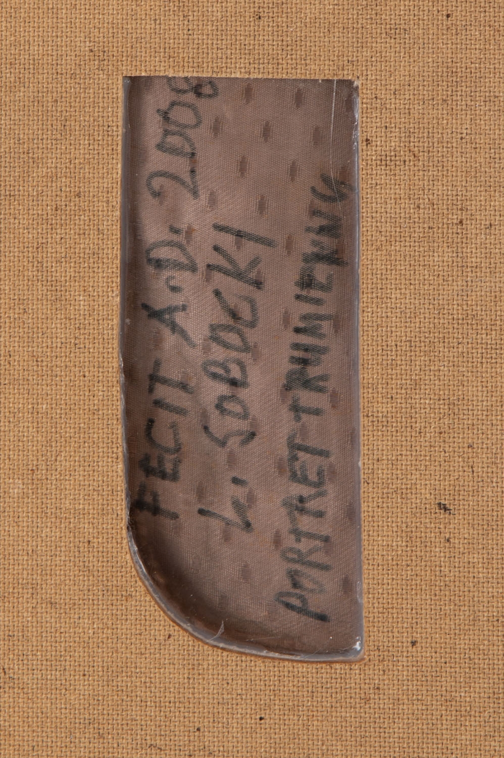 Artwork by Leszek Sobocki, Portret trumienny, Made of oil, own technique, collage / canvas