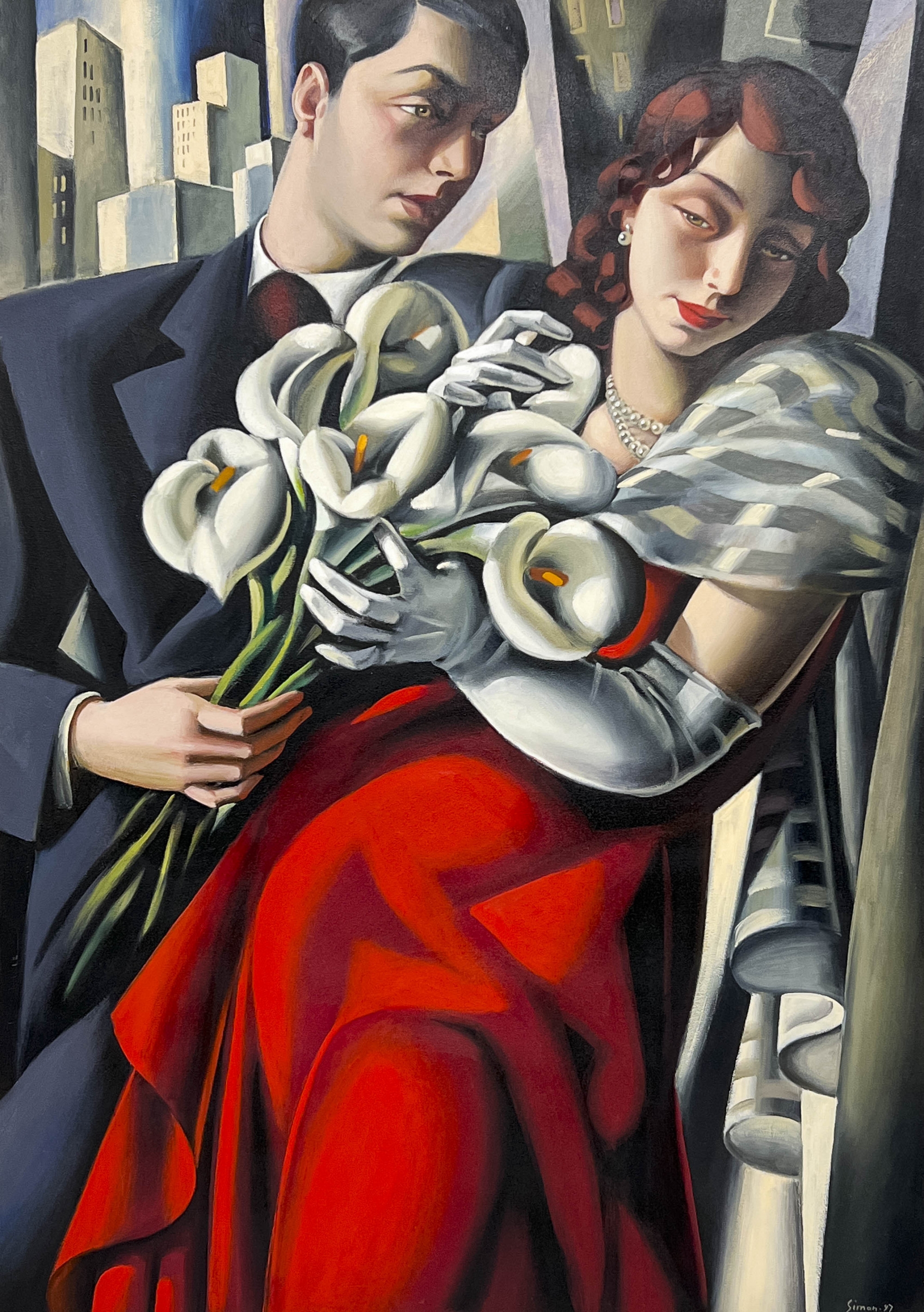 Artwork by Alberto Simon, At the Opening, Made of oil on canvas