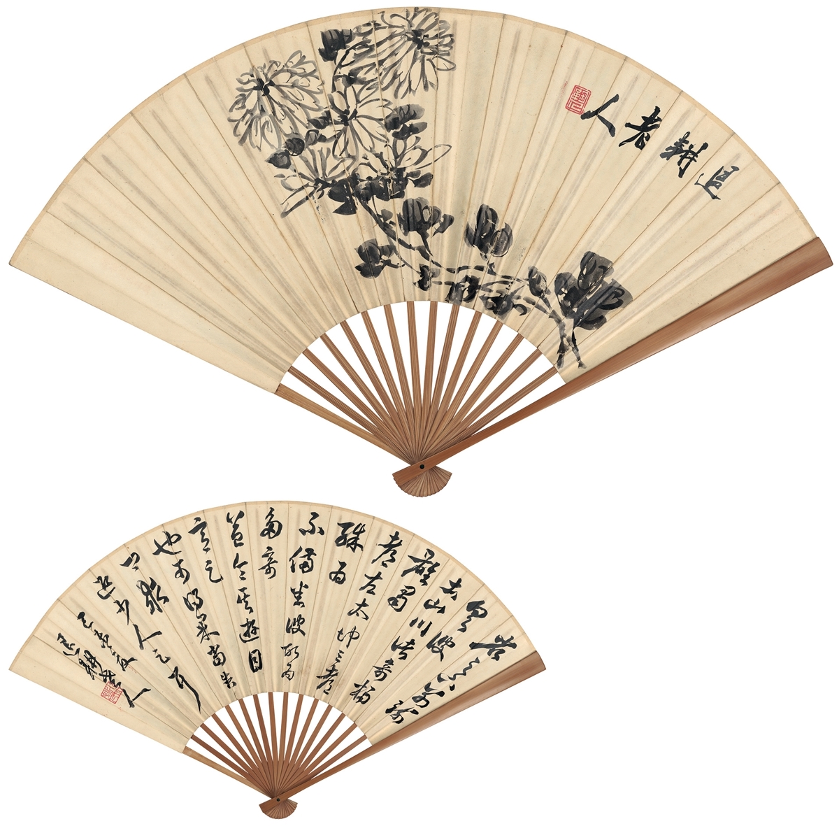 Xu Shi Chang | INK CHRYSANTHEMUM·CALLIGRAPHY IN CURSIVE SCRIPT (1919 ...